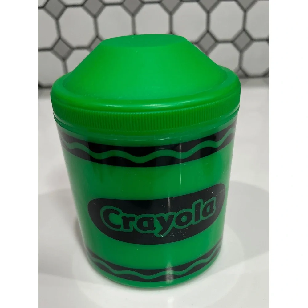 Vintage 2005 Crayola Green Crayon Plastic Storage Container 10.5 oz A. Aronson